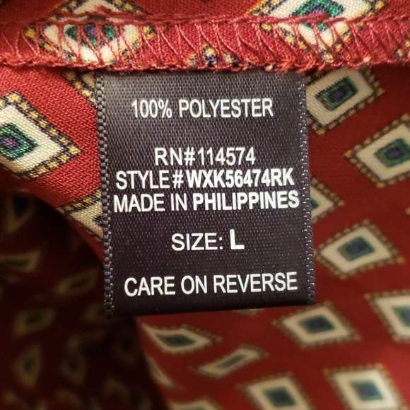 PLEIONE V Neck Rust Ruffle Top Blouse - Picture 5 of 5